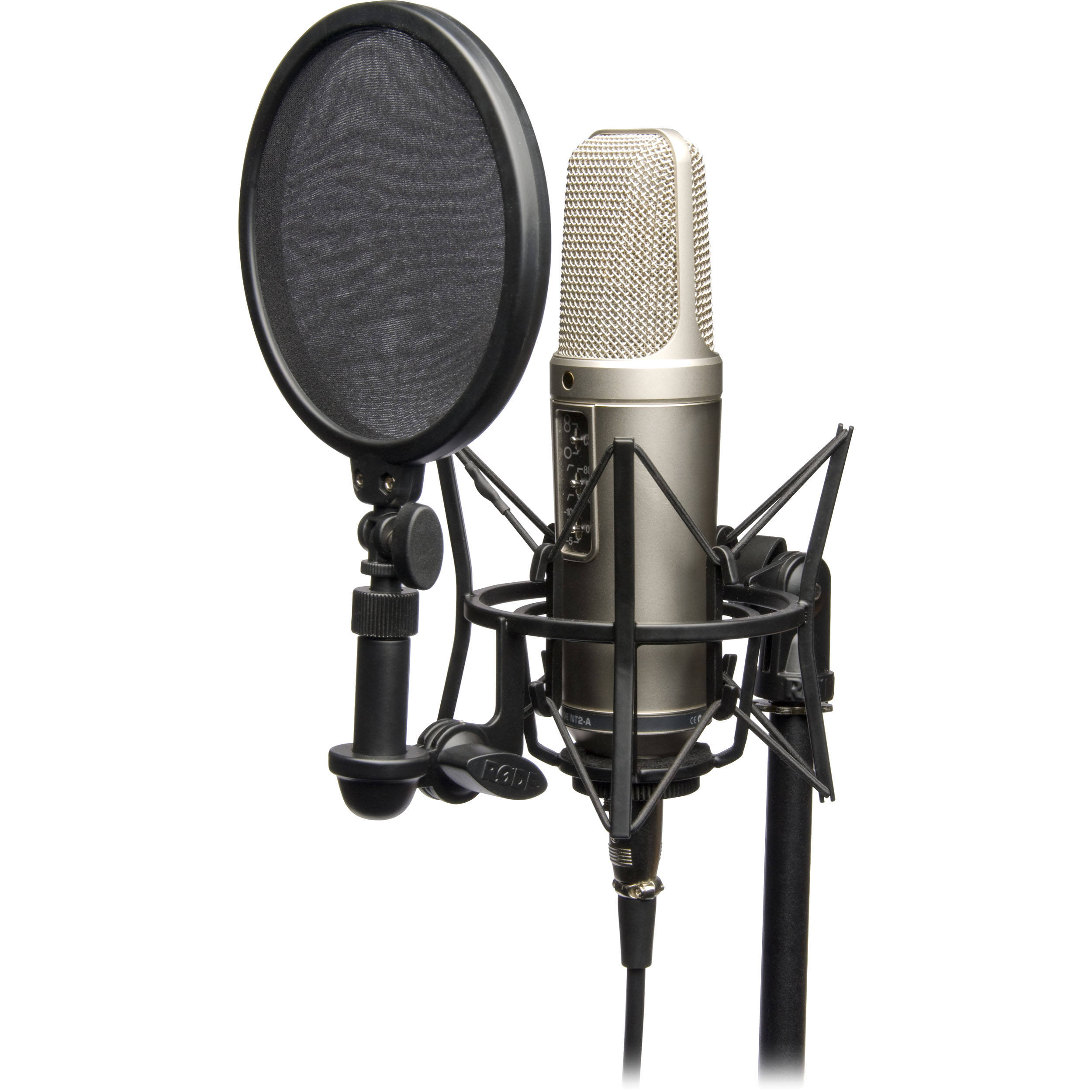 Microfone Condensador RODE NT2-A com SM6 de montagem de choque e 
